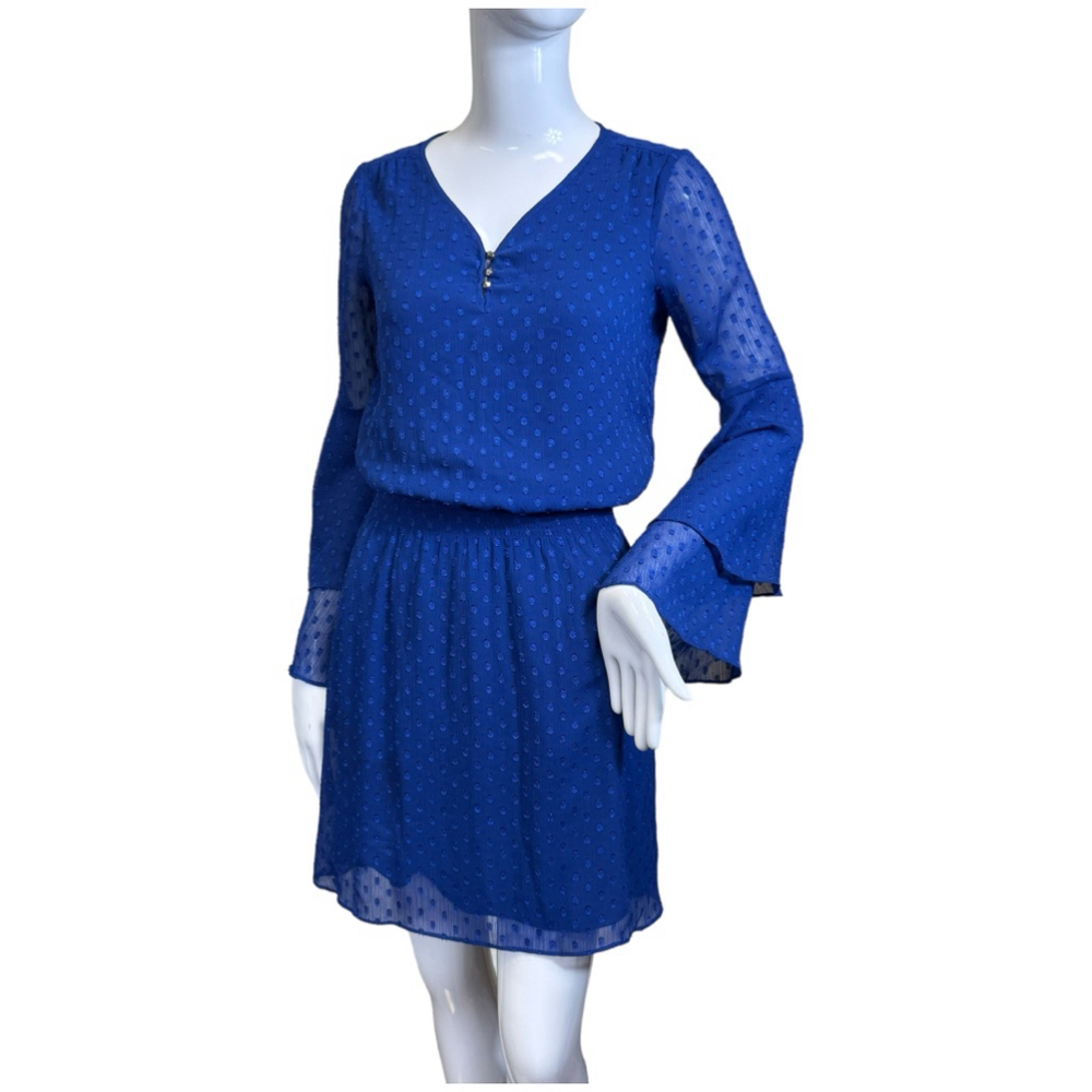 White House Black Market Size 0P blue long sleeve dress